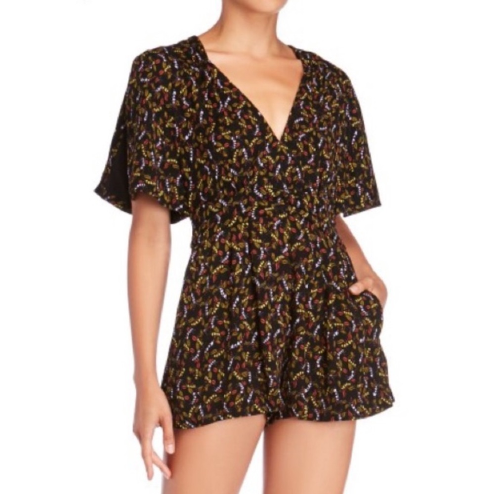 Free People Black Combo Meet Virginia Romper